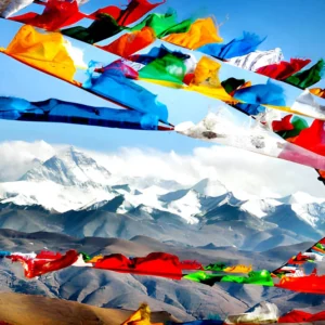 Tibet Everest Base Camp with clear views of Mount Everest’s north face