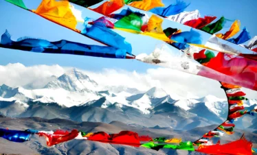 Tibet Everest Base Camp with clear views of Mount Everest’s north face