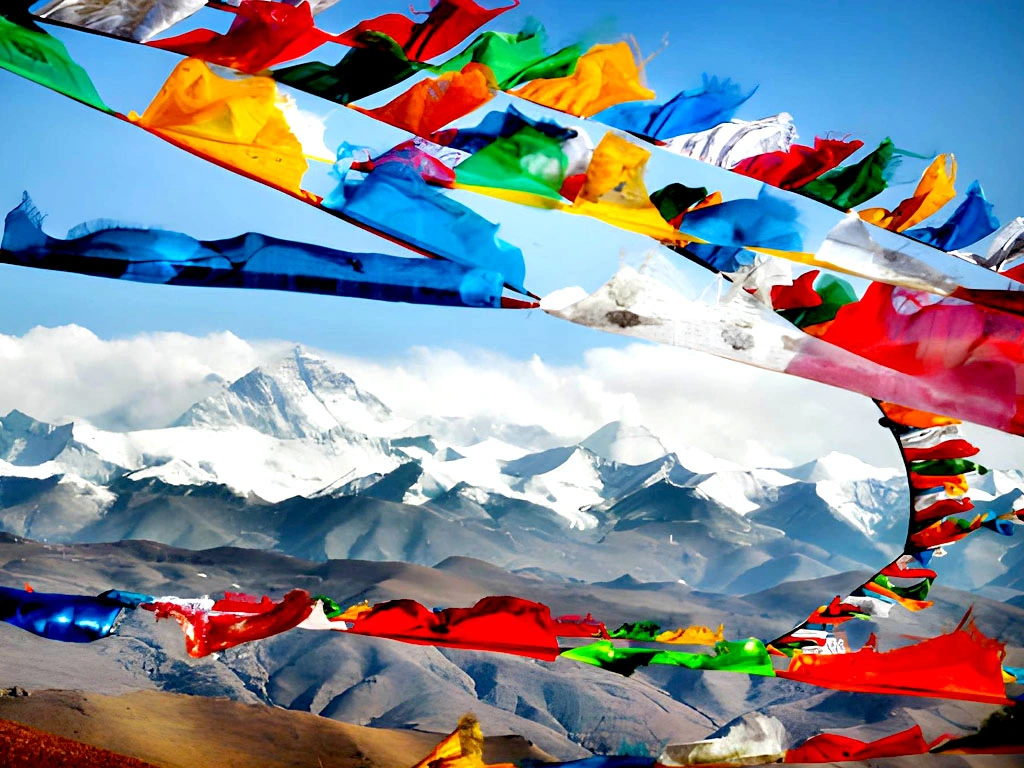 Tibet Everest Base Camp with clear views of Mount Everest’s north face
