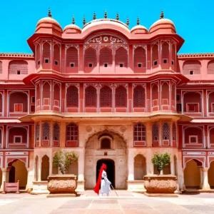 City Palace courtyard in Jaipur showcasing traditional Rajasthani architecture